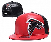 Falcons Team Logo Black Red Leather Adjustable Hat GS